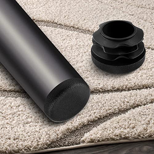 Image of Jiozermi 24 Pcs 1-1 /8 inch Round Plastic Plug, Black Round Plastic End Cap Furniture Finishing Plug for Pipe Post, Chairs and Furniture
