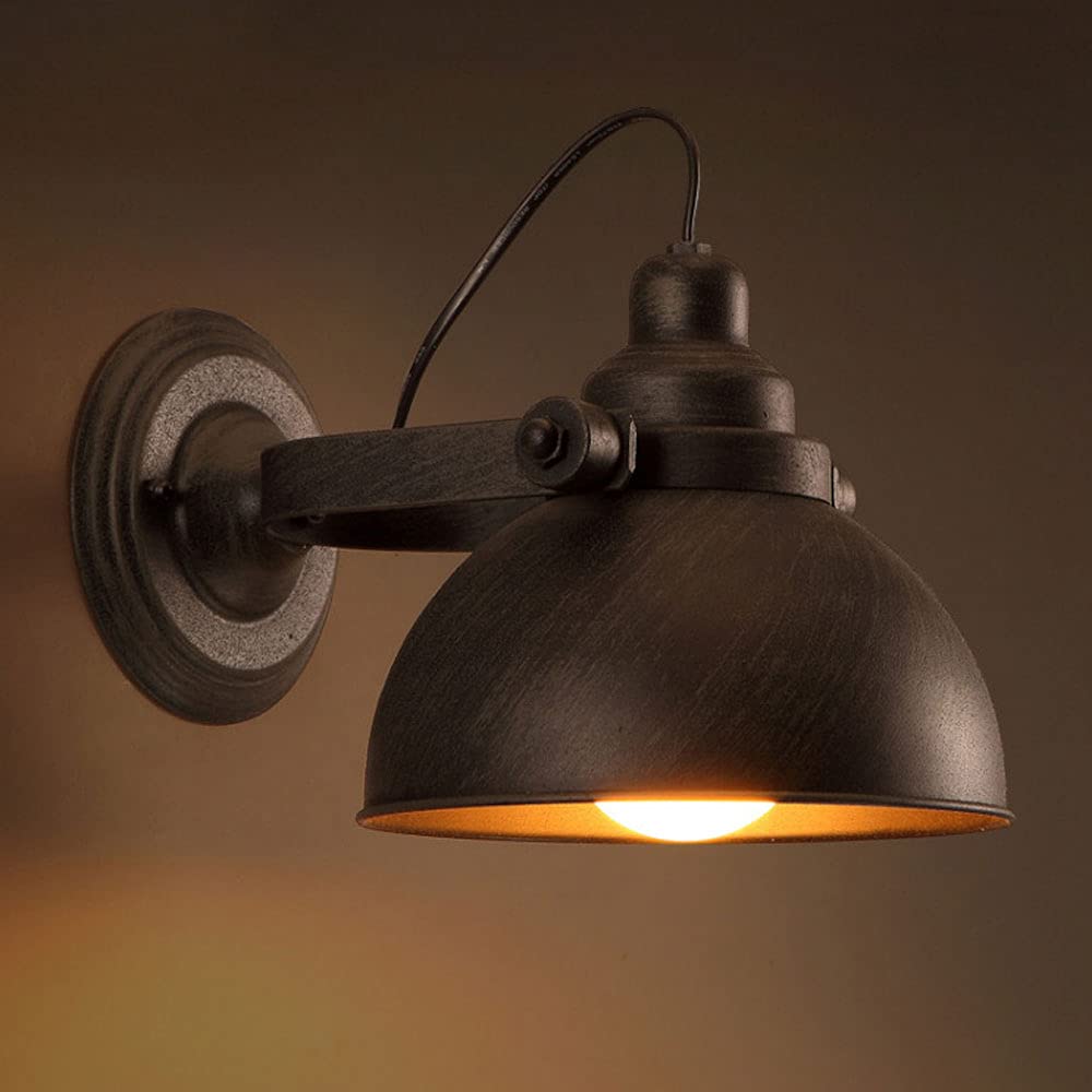 ITOSUI Industrial Wall Light Adjustable Farmhouse Wall Lamp, E27 Headboard Lamps Rustic Wall Sconce Lighting Fixtures for Warehouse Aisle Stairs Bar Indoor Wall Mount Lights (Color : Rusty)