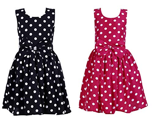 Image of Casual Frock for Baby Girls,Blue Printed and Olive Printed,Pack of 2