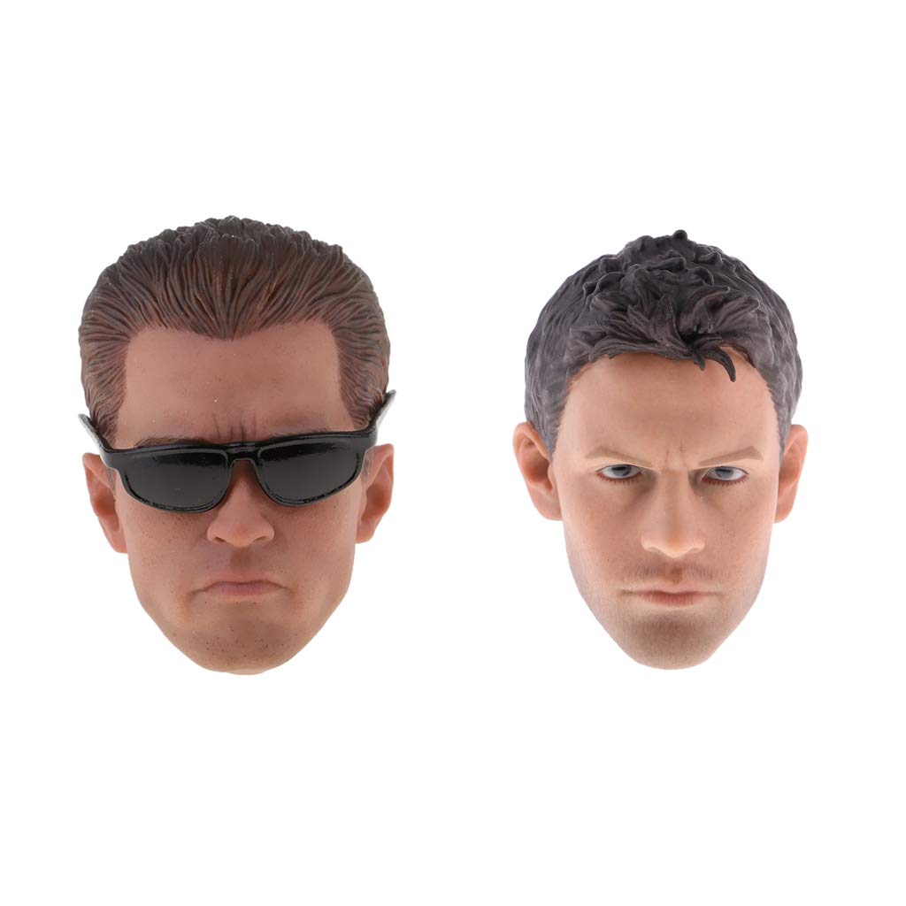 Colcolo Cabeza Masculina Esculpida para Figuras de Acción 1/6 Incluye Estructura de Rostro Varonil y Material en PVC Adecuada para Entusiastas, marrón, Tal como se Describe