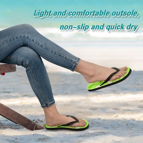 Green Fruits Dots Flip Flops for Beach Thong Sandals Anti-slip Lightweight Shower Shoes for Travel Summer Outdoor4