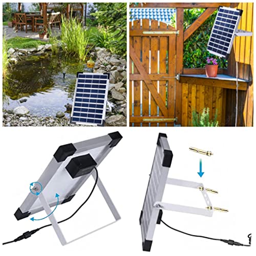 Solar Fountain Water Pump, 380L/H Floating Fountain Solar Pond Pump with 5W Solar Panel, 4 Nozzles, Water Pump for BirdBath, Water Cycling, Fish Pond, Garden Decoration - Image 5