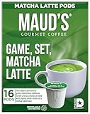 Maud's Game Set Matcha Latte Tea Pods, 16ct. Solar Energy Produced Recyclable Single Serve Matcha Latte Tea Pods – 100% Matcha Green Tea Latte California Blended, KCup Compatible