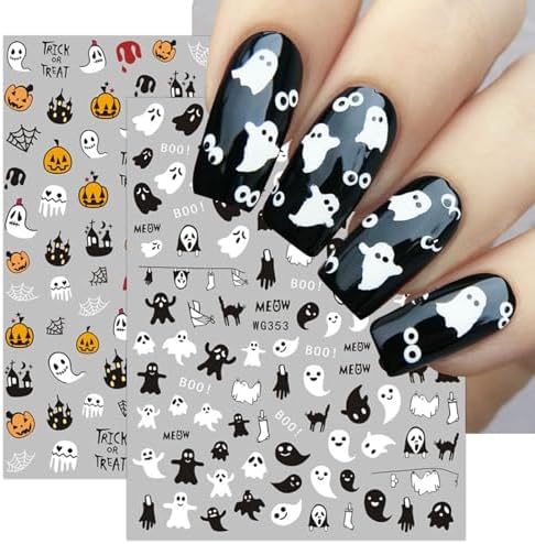 Stickers Nail Art Halloween - Motifs Sorcière, Maison Hantée - Autocollants Pour Ongles - Neuf Sous Blister