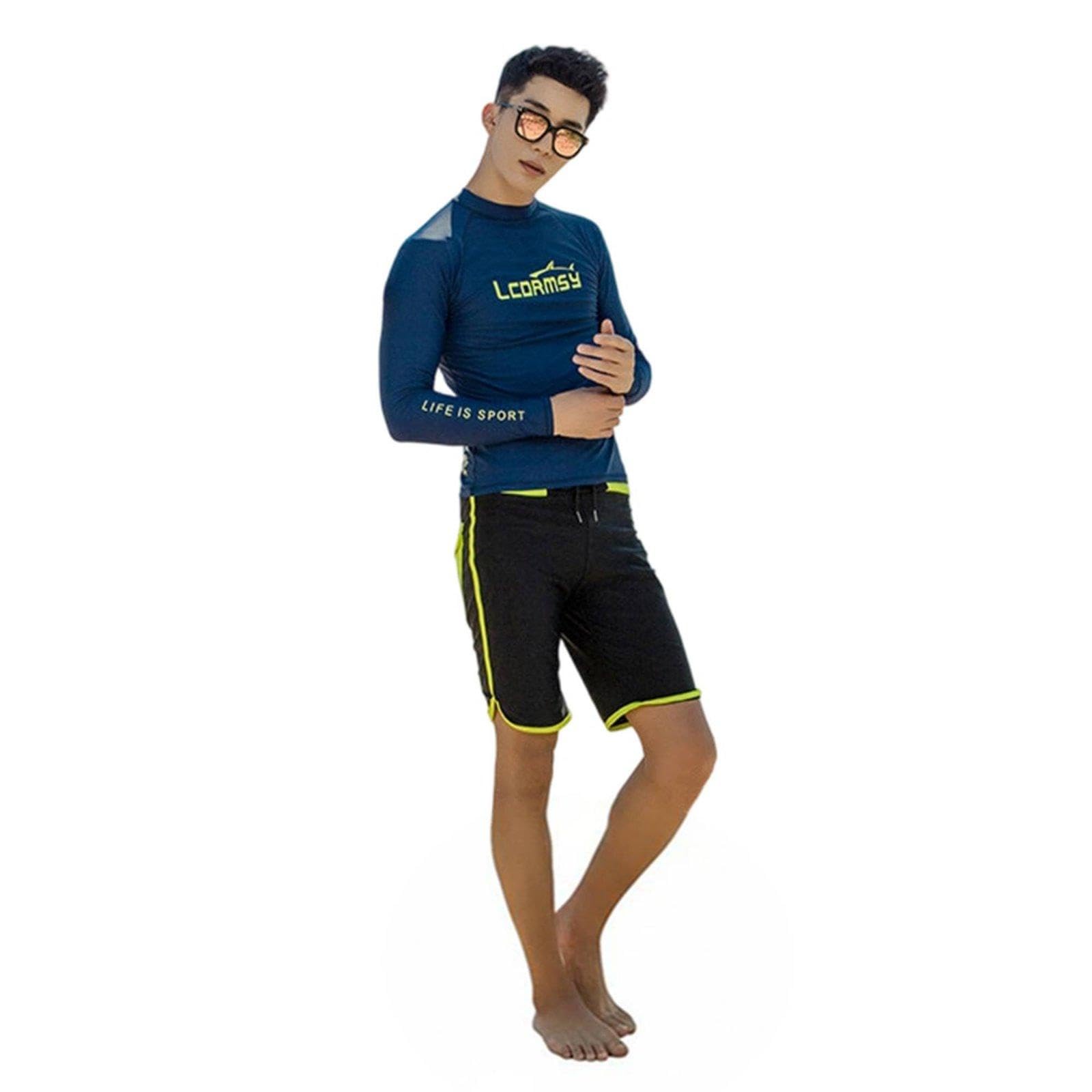 SNAPPSY Sun Protection Diving Suit, Split Design, Couple Rash Guard, Long Sleeve Swimsuit, Quick Dry, Surfing, Snorkeling M-picture-0