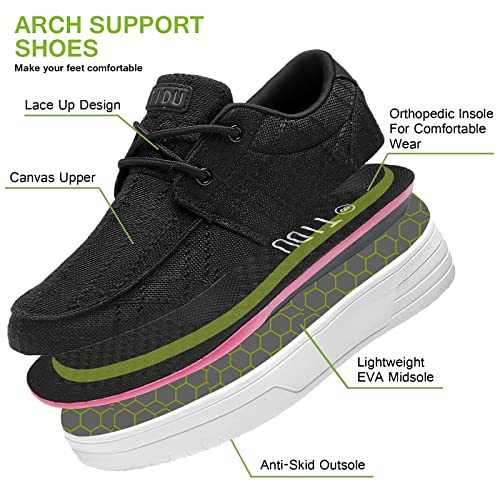 Women's Arch Support Shoes Lace Up Orthopedic Sneakers Comfortable Canvas Loafers Casual Walking Shoes for Plantar Fasciitis Foot Pain Relief4