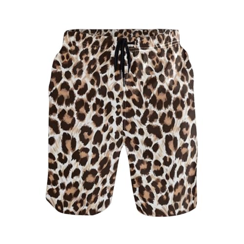Mens Swim Trunks Leopard Cheetah Print Animal Beach Board Shorts