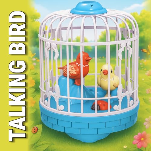 Image of Talking Bird Toy for Kids | Repeats What You Say | Singing, Speaking, and Dancing Bird Toy| Funny Education Toys for Children Playing at Home - Blue