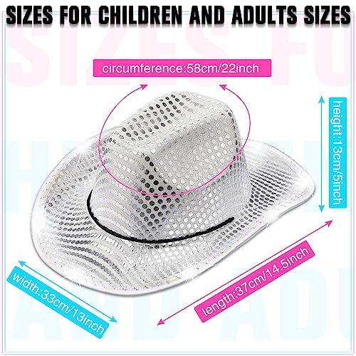 Image of Tisancy LED Lights Cowboy Cowgirl Hat Flashing LED Lights Cowgirl Hat for Wedding Western Bachelorette Party