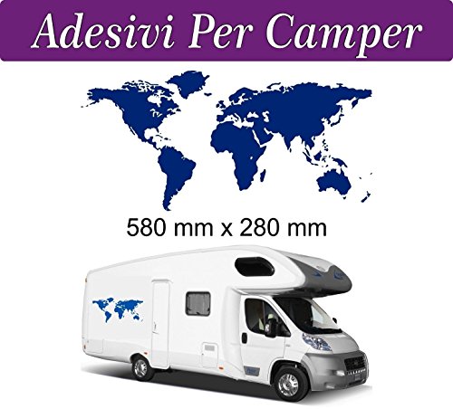 1 Pegatina para caravana, diseño de mapamundi – Mondo hobby Mobilvetta Adria...
