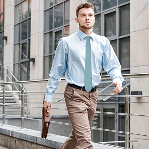 Image of Mantieqingway Mens Skinny Ties,2.56 inch Cotton Neckties Striped Plaid Ties for Groom Groomsmen Wedding Party Christmas