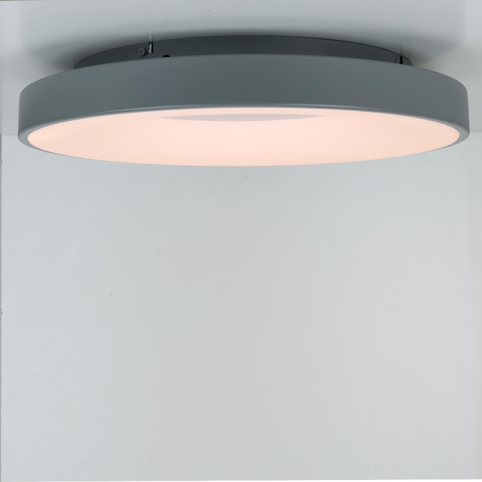 Alpinaluz Plafón LED Techo Ø50 cm 40W 5000lm en Acero Gris Mate – Selector de Color 3000K/4000K/6000K – Luz Blanca Regulable – Diseño Moderno para Salón, Dormitorio, Cocina