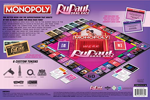 Monopoly RuPaul’s Drag Race juego de mesa oficial miniatura 2