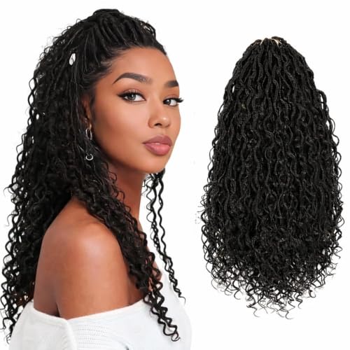 Trenzas crochet de aspecto natural y tacto suave con extensiones Faux Locs Curly Boho