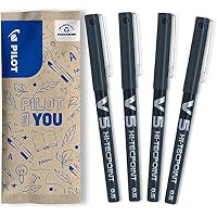 PILOT - Caja de 4 V5 - Bolígrafos Roller con Tinta Líquida -