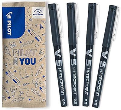 PILOT - Caja de 4 V5 - Bolígrafos Roller con Tinta Líquida - Punta de Aguja Fina para Escritura Suave y Precisa - Secado Rápido Antimanchas - Negro - Punta Fina (0,5mm) | Ya disponible en tu tienda friki favorita! En mundofriki.es! PILOT - Caja de 4 V5 - Bolígrafos Roller con Tinta Líquida - Punta de Aguja Fina para Escritura Suave y Precisa - Secado Rápido Antimanchas - Negro - Punta Fina (0,5mm) | Ya disponible en tu tienda friki favorita! En mundofriki.es!