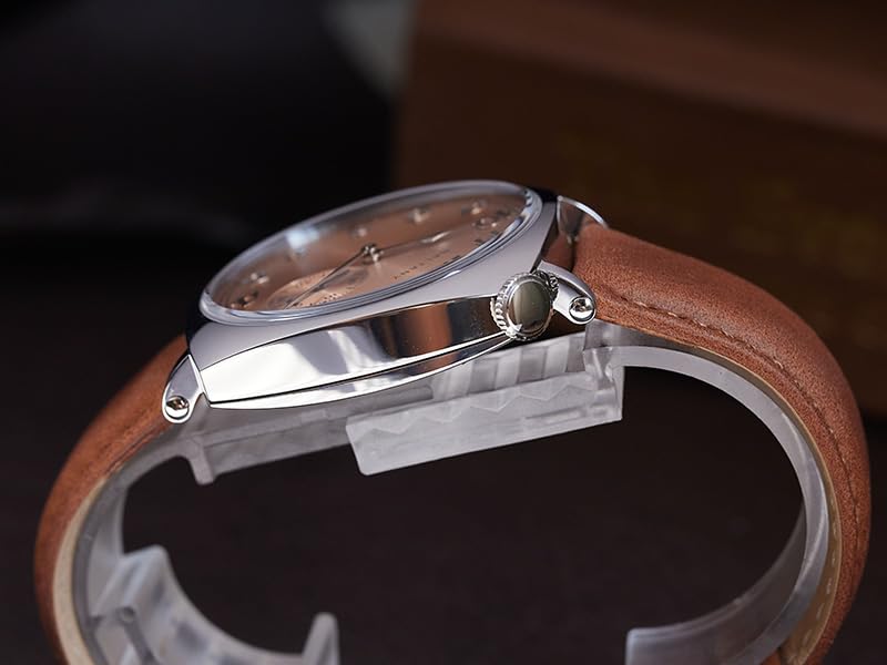 Baltany 1921 Sub-Second Homage Watch Seagull ST1701 stal nierdzewna kolor łososiowy kwadratowy futerał męski zegarek na rękę