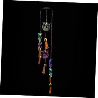 Abaodam Coruja Sino De Vento Lâmpada Ornamento Ao Ar Livre Luzes Decoração Ao Ar Livre Mão Decoração Jardim Luz Solar Coruja Luz Solar Sinos De Vento Luz De Sino De Vento Solar Lâmpada De