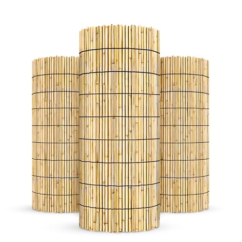 SG Traders Natural Bamboo Reed Fence Screening Roll – Durable Privacy Screen for Garden, Patio, Balcony & Outdoor – Thick, Weatherproof – Easy to Install, Decorative Fencing Panel (1.2 x 3m)