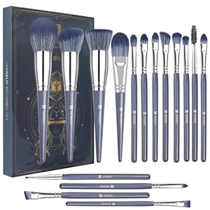 HEYMKGO Makeup Brush Set, 16 Pcs Makeup Brushes Professional Make Up Brushes Kit for Foundation Eyeshadow Eyeliner Blush, Blending Concealer Make-up Brush Pack for Women Birthday Xmas Valentine