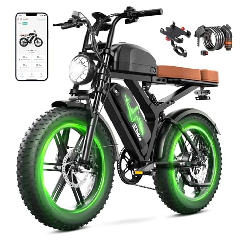 Image of SISIAGD Electric Bike for Adults,1800W Peak Ebike,48V 15 / 30AH Waterproof Removable Battery,70-130 Miles,7 Speed,32 MPH Max,20 inch E Bike for City Commuting,Off-Roading,Mountain,UL 2849 Certification