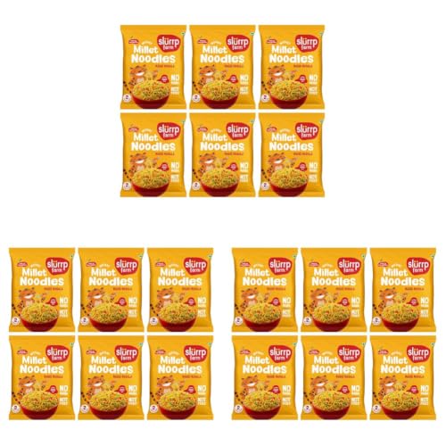 Image of Slurrp Farm No Maida, No MSG Instant Noodles | Magic Masala | Not Fried, Millet Noodles, 6 X 57 g (Pack of 3)