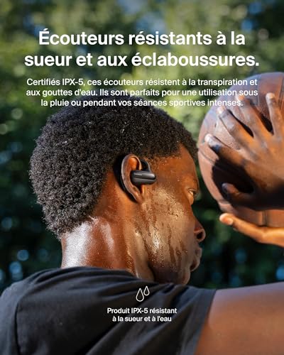 Belkin SoundForm ClearFit Écouteurs Oreilles Libres sans Fil (écouteurs légers et Confortables, Indice d'étanchéité IPX5, écouteurs Bluetooth sans Fil pour randonnée, vélo, Course à Pied, etc) - Noir