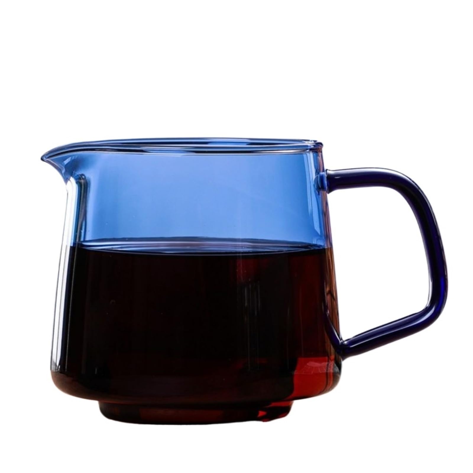 2 uds 300/550ml taza medidora transparente de Color con asa jarra de leche taza de crema de café taza de café o té Espumador de leche jarra de Latte(Blue,7.5 * 6.5 * 8cm)