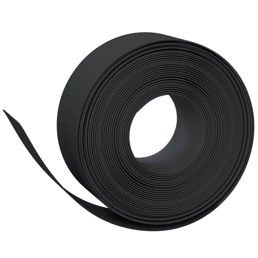 Bordi per prato, 3 pezzi, nero, 10 m, 20 cm, in polietilene | Flessibile, facile da montare senza attrezzi, per aiuole e laghetti