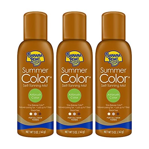 Banana Boat Self Tanning Spray for All Skin Tones, Airbrush Color, Reef Friendly, 5 Ounce - Pack of 3