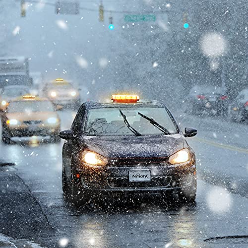 Image of Nilight 12 Inch Roof Top Strobe Lights Magnetic Mount | Amber Hazard Light Emergency Safety Warning LED Flashing Light Bar 48LED 12V 24V for Cars Trucks Snow Plows
