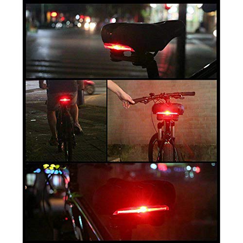 Mountain Road Bike Selle de vélo confortable en gel avec feu arrière Noir/rouge
