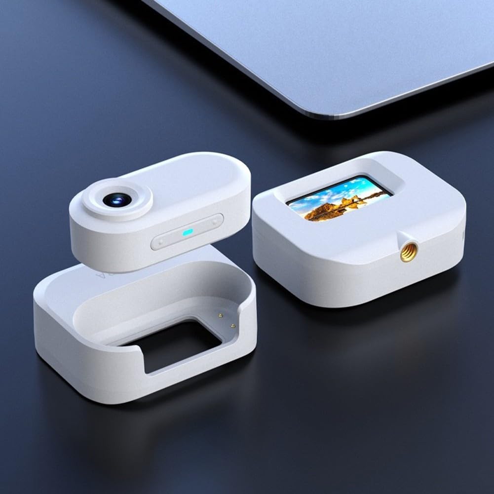 1080P per mini Action Cam Portatile Vivavoce 1080P per Mini Action (Bianco) | Full HD 1080P, registrazione a mani libere, design a forma di pollice, materiale ABS, compagno di viaggio