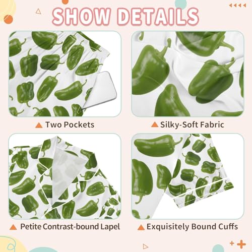 senya Green Pepper Satin Summer Pajama Sets Silk Short Sleeve Button Down Sleepwear3