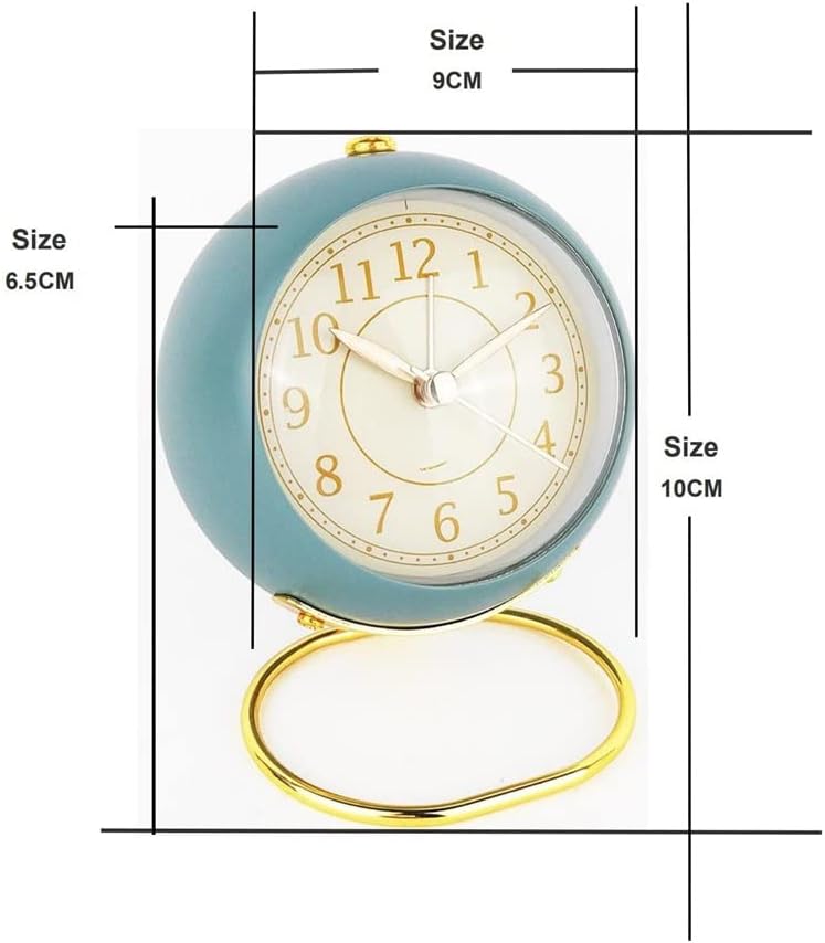 Nordic Metal Desk Clock Night Light Alarm Bedside