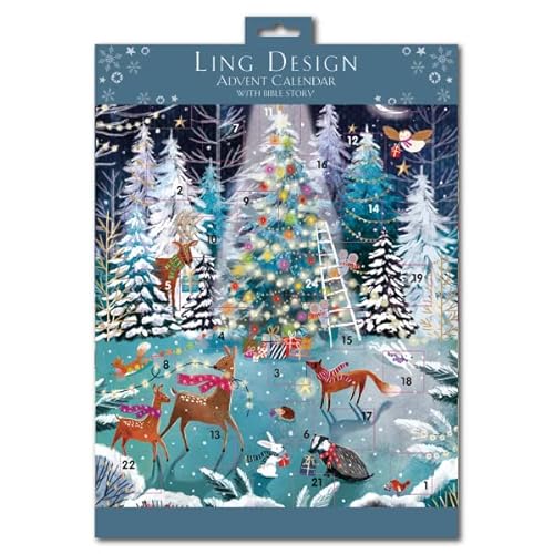 アドベントカレンダー クリスマス 縦型ラージ グリーティングカード 封筒付き