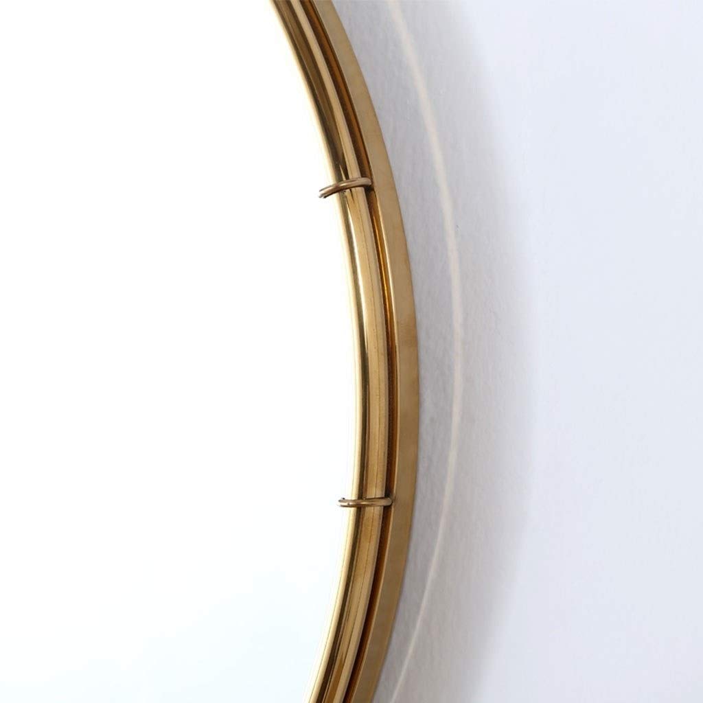 Specchio Espejo de baño Redondo colgante, espejos de pared HD con Marco de Acero inoxidable y Metal, Ideal para pasillos y baños (80 cm)