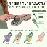 Altéax Julia Blissy Bloom Szczotka do rozczesywania włosów z włókna konopi, ergonomiczna szczotka do rozczesywania włosów, szczotka przeciw węzłom z czyszczeniem Hair Brush Hair Hair Brush (zielony)