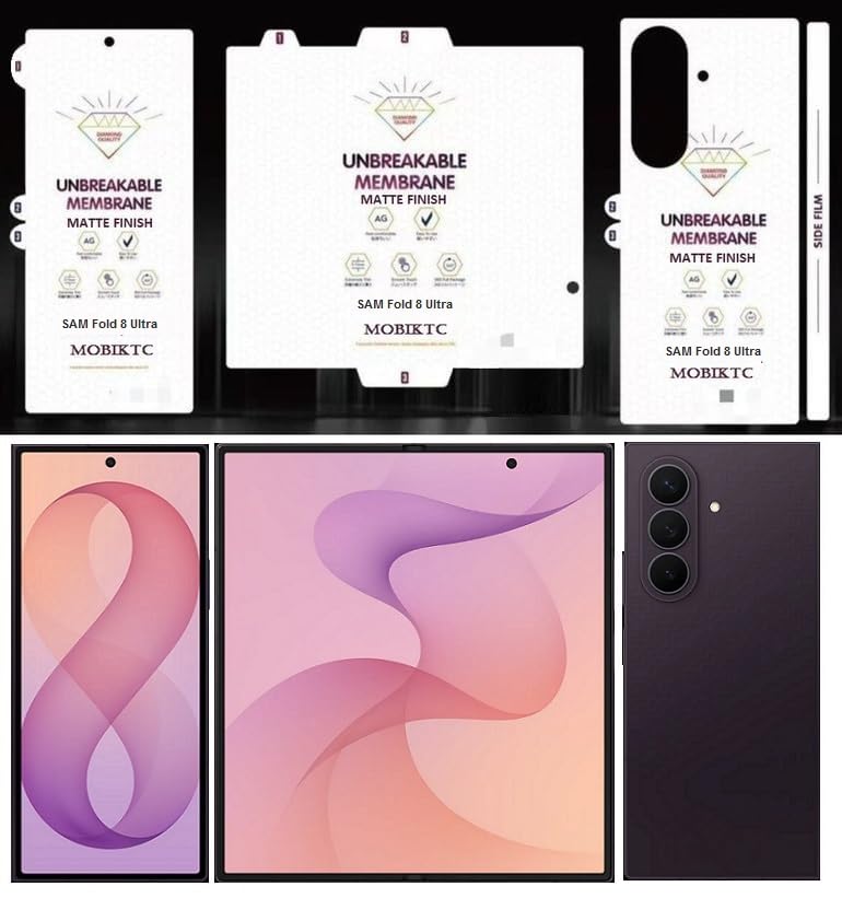 (Pack Of 1 Set) Screen Protector for Samsung Galaxy Z Fold 8 Ultra 5G - Edge to Edge Front Back inner and all Sides 4 Layer Ultra Thin Unbreakable Membrane - Case Friendly Screen Coverage with Installation Kit (Matte)-picture-18