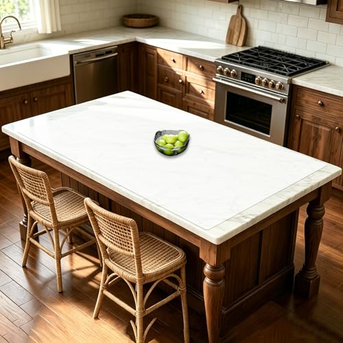 Image of 40''x32''(100cmx80cm) Extra Large Silicone Mat for Kitchen Counter, Heat Resistant Countertop Protector, Non-Slip Waterproof Kitchen Island Mat, Easy to Clean, Semitransparent