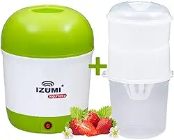 Iogurteira Elétrica Verde + Dessorador Iogurte Grego Izumi
