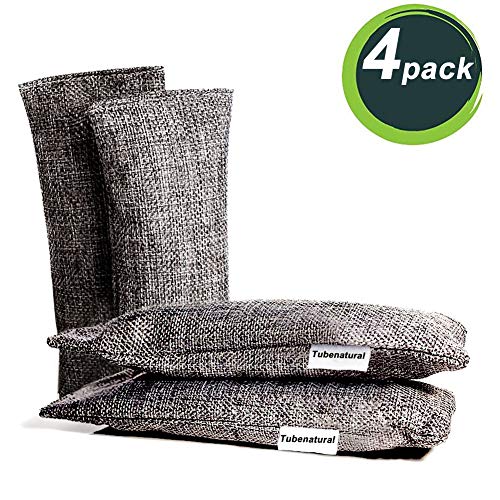 Natural Activated Bamboo Charcoal Bags 4 Pcak, Shoe Deodorizer Bags Odor Remover, Diaper