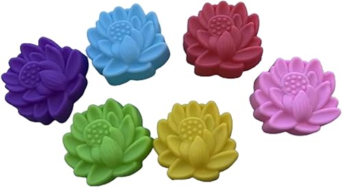 Moldes de silicona para hornear, paquete de 6, con forma de flor, antiadherentes, fáciles de limpiar