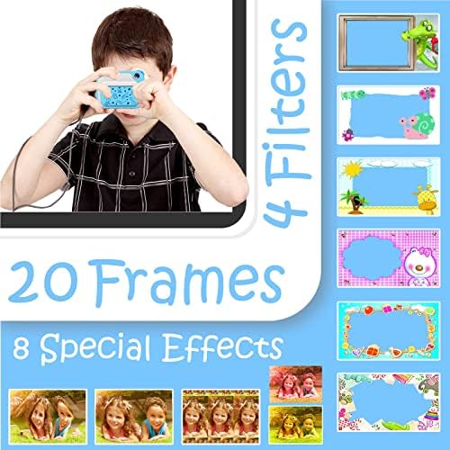 Kids Digital Camera,Instant Print Cameras for Boys Girls,2.0 Inch Screen,1080P Print Camera with 32GB Memory Card, 5 Color Pens,3 rolls of printing papers, Children Mini Rechargeable Toy(Blue)