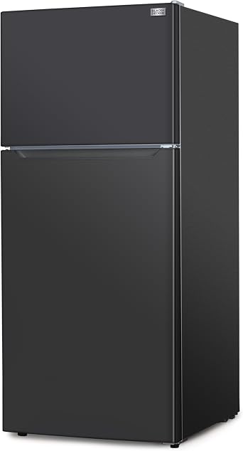 BLACK+DECKER 18.1 Cu. Ft. Top Mount Refrigerator with Ice Maker, 2-Door Refrigerator with Top Freezer, Freezer with Icemaker and Adjustable Temperature Control, ENERGY STAR, BR1810HIMB, Black