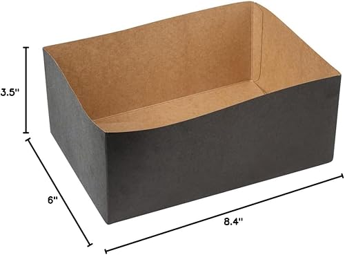 Miniatura 17 de Restaurantware Bio Tek - Bandejas de hamburguesas de 8.4 x 6 x 3.5 pulgadas, 100 bandejas de papel desechables para alimentos, bandejas de papel