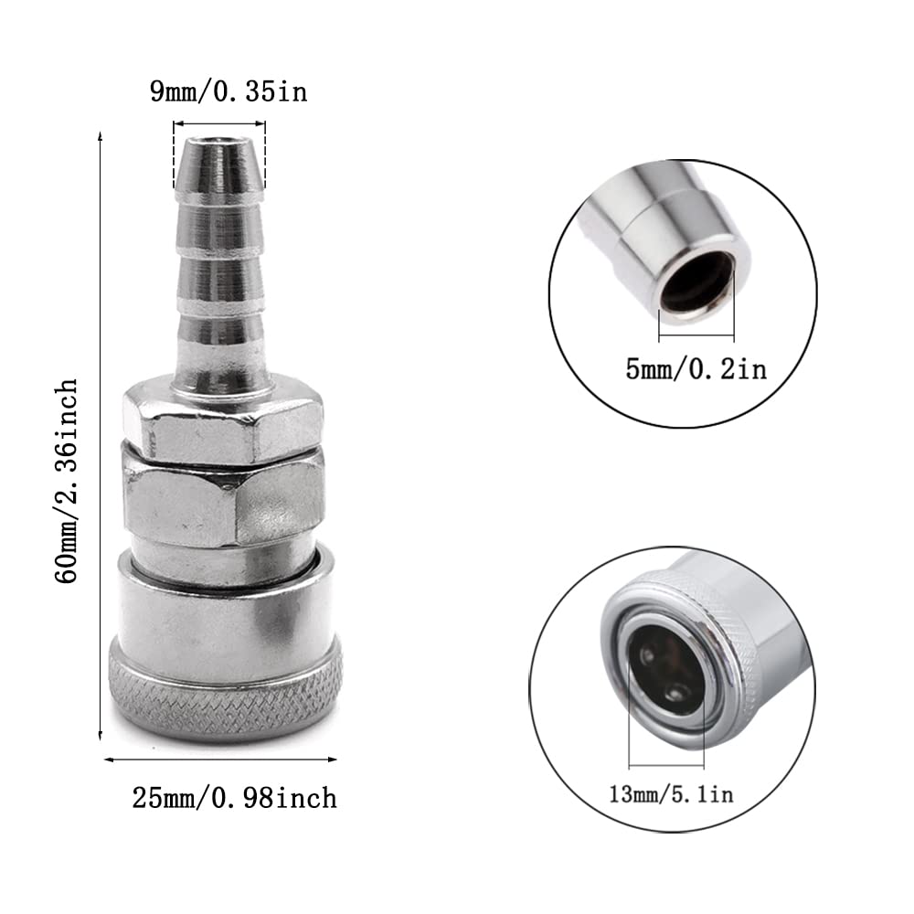Connettori Rapidi Per Tubo Gas 8mm - Set Di 4 Pezzi Per Aria Compressa, Utensili Pneumatici E Barbecue - Foto 6
