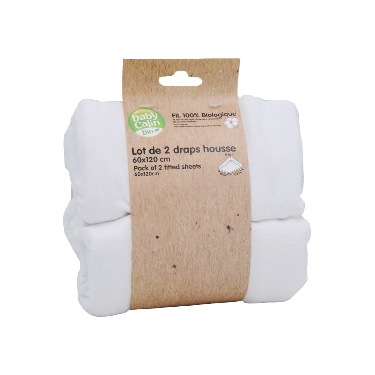 babyCalin Bio - Set 2 lenzuola con angoli 60 x 120 cm