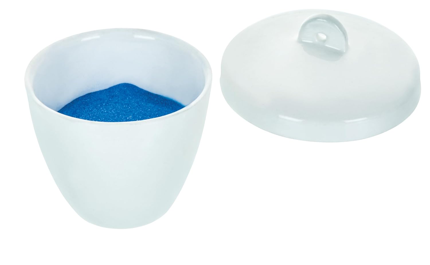 Eisco Labs Porcelain Crucible with Lid, Tall Form, 50mL Capacity - Pack of 10