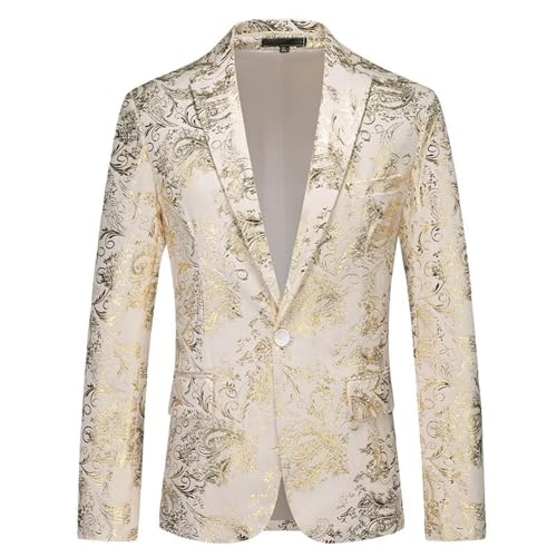Blazer Homme Disco Métallique Scène Costume Brillant pour Fête
